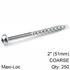 KREG Zinc Pocket Hole Screws 51mm 2.00' #8 Coarse Thread Mx Loc 250ct